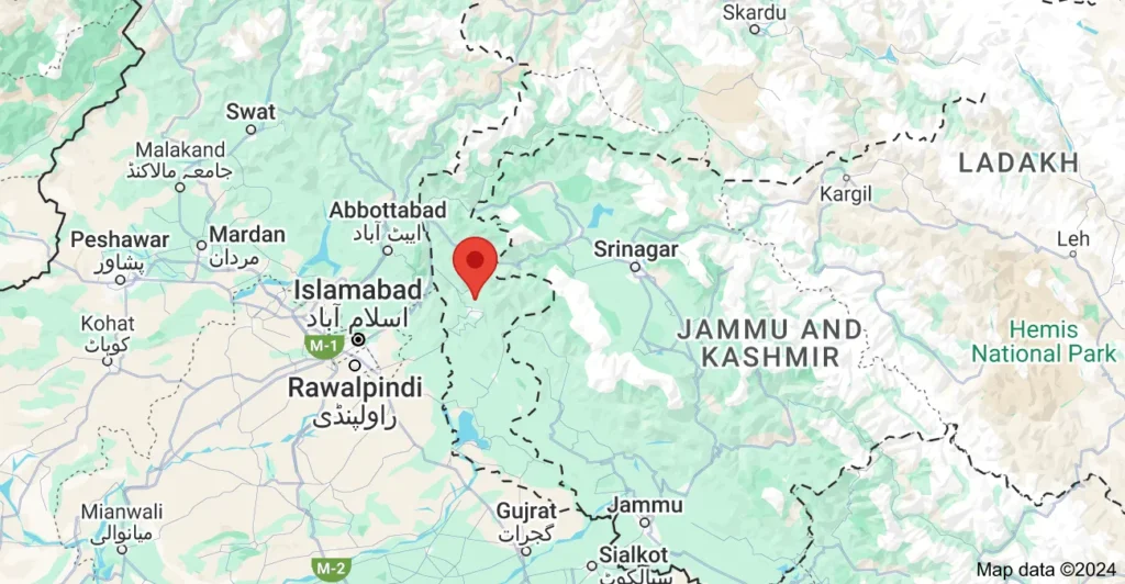 Azad Kashmir Location Map