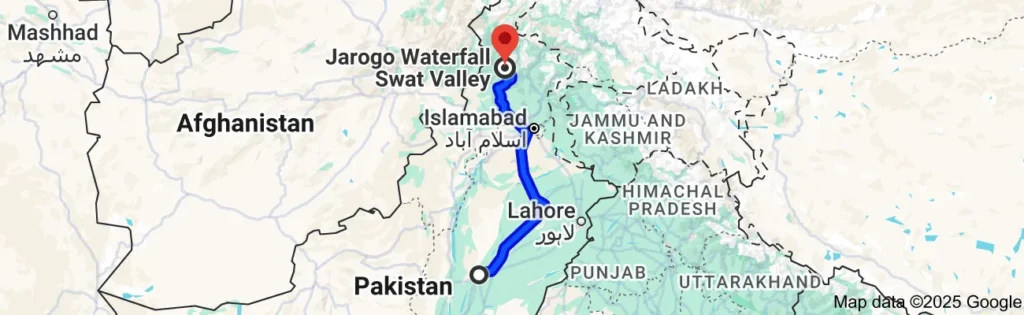 Distance to Jarogo Waterfall